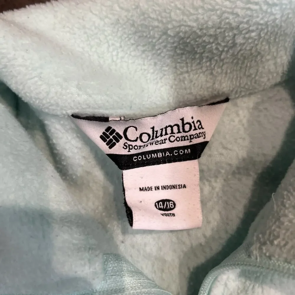 Columbia Fleece Light Blue Youth 14/16 Zip Up
